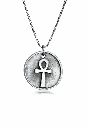 Kuzzoi Herren Halskette mit Kreuz Anhänger - Ketten für Herren: Robuste 925 Sterling Silber Kette mit Ankh Kreuz, handgefertigt in Juwelierqualität und ideal als modisches Geschenk für Männer.