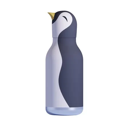 Asobu Bestie Penguin - 460 ml Isolierflasche mit Strohhalm - Thermobehälter mit doppelter Isolierung, hält Getränke lange kalt oder warm - perfekt für unterwegs!