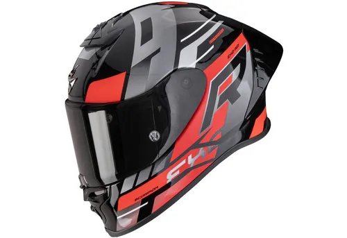Scorpion EXO-R1 Evo II Air Adrenaline Integralhelm, schwarz/rot, L (59/60) - Premium Integralhelm mit ultra-leichtem Design und optimaler Belüftung. Ideal für Rennstrecke und Straße – für höchsten Komfort und maximale Sicht.