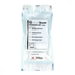 Produktbild Fadenzieh Set steril mit Trennmesser+Pinzette+Tupfer