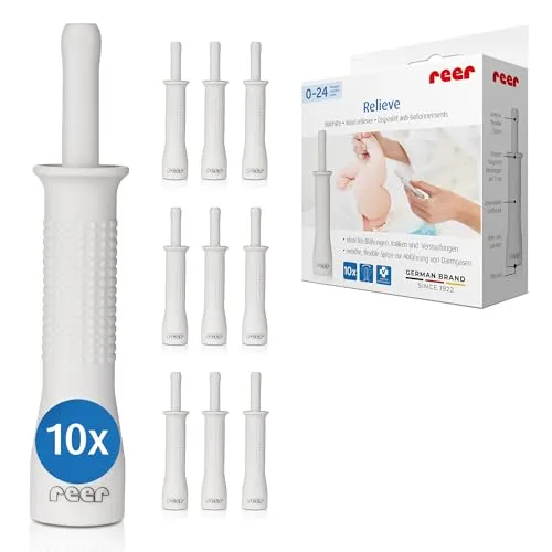 reer Relieve Blähhilfe - Einwegkatheter für Babys zur Linderung von Blähungen und Koliken, mit weicher, flexibler Spitze für maximalen Komfort. Ideal bei Darmproblemen.