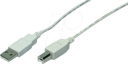 1,8m USB 2.0 Kabel - USB-A zu USB-B Anschlusskabel, grau und ideal für Drucker und Scanner
