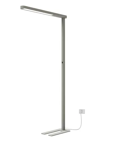 LED Stehlampe Büro, Optimale Arbeitsplatzleuchte laut DIN 12464-1 mit 50W und 5600lm, Neutralweiß (4000K),Büro Stehlampe, Büroleuchte oder Büro Stehleuchte, Einsatz als Standleuchten & Deckenfluter