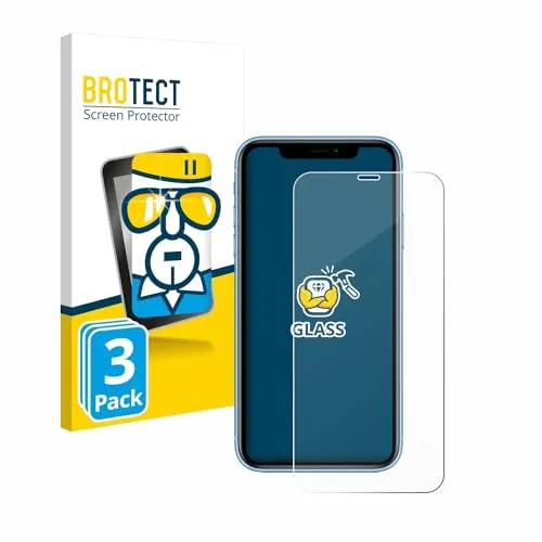 BROTECT (3 Stück Panzer Schutz Glas für Apple iPhone XR / 11 9H Echtglas, Glas-Displayschutz