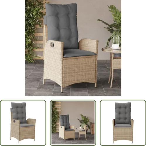 Vidaxl Verstellbarer Gartensessel mit Kissen aus Poly Rattan