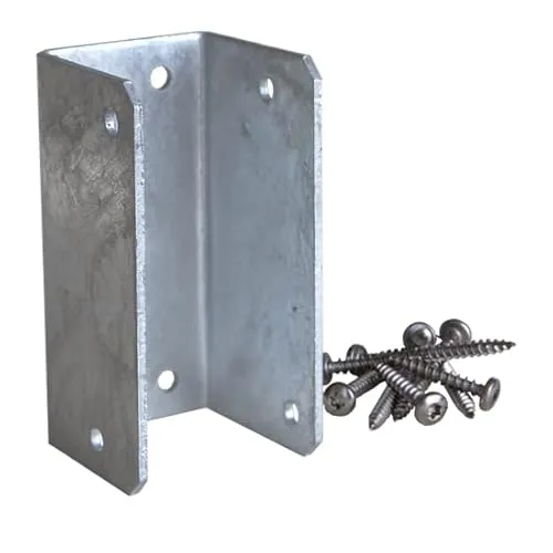 Beschlag-Set für Treppenwange inkl. Edelstahl-Holzschrauben Halterung U-Träger 10x5x5 cm