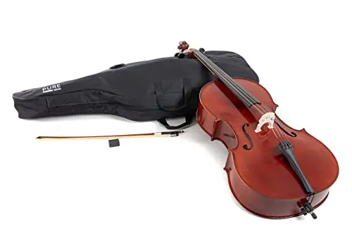 GEWA Cellogarnitur EW Ebenholz 4/4 - Spielfertig mit Zubehör - Komplettes Cello-Set mit Bogen, Kolophonium und schützender Nytex-Tasche. Hochwertige Materialien sorgen für besten Klang und elegantes Design. Ideal für Cellisten jeden Alters!