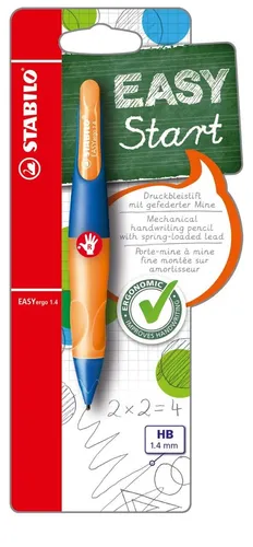 STABILO EASYERGO DRUCKBLEISTIFT HB 1,4 mm ULTRAMARINBLAU/ORANGE BLEISTIFT RECHTS
