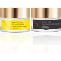 SPF50 KOLLAGEN TAGESCHEEM 50ML + FALTENFREI NachtFEUCHTIGKEIT 24K GOLD - 50ml