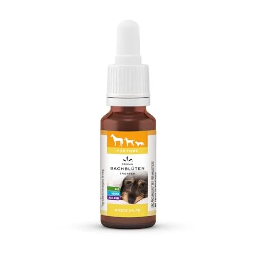 Lemon Pharma Bachblüten Tropfen Erste Hilfe für Tiere – Beruhigung, Anti Stress für Haustiere, für Katzen und Hunde, Bio & Vegan