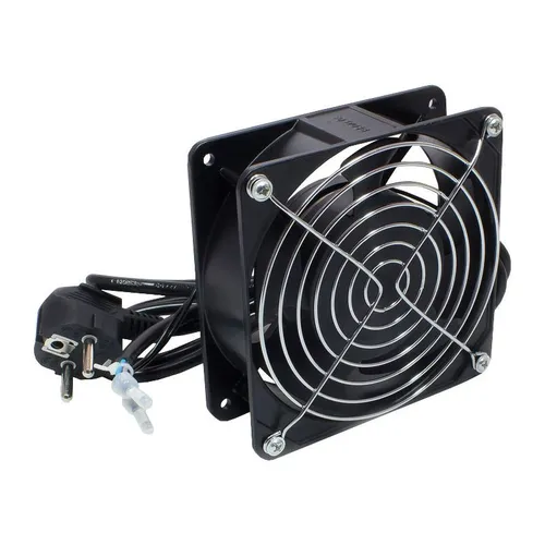 Good Connections Einbaulüfter 120x120x38 mm, Metallausführung, inkl. Lüftergitter und 1,8m Schutzkontakt-Anschlusskabel