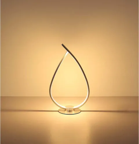 GLOBO LIGHTING LED Tischleuchte TRINA - Silbergrau, Metall, mit Schnurschalter - Moderne Tischleuchte für den Innenbereich, mit fest integriertem LED-Leuchtmittel in Extra-Warmweiß. Ideal für stimmungsvolle Beleuchtung und energieeffizienten Einsatz.