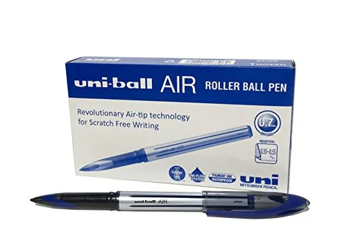 uni-ball 190512000 UB-188-L Air Kugelschreiber - 12 Stück, blaue Super-Tinte, fälschungssicher und auslaufsicher für präzises Schreiben und Kalligraphie