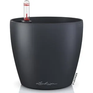 Lechuza Übertopf CLASSICO Color 14, schiefergrau, Ø 15 x 14 cm, aus Kunststoff, für innen, mit Wasserspeicher
