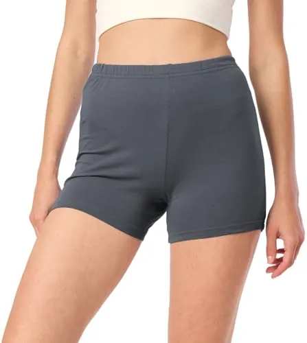 Merry Style Damen Shorts Radlerhose Unterhose Hotpants Kurze Hose Boxershorts aus Baumwolle MS10-392 (Grau, S)