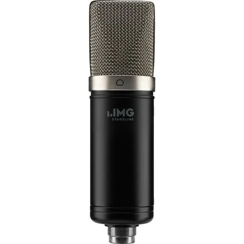 IMG STAGELINE ECMS-70 Großmembran Mikrofon - Professionelles Kondensator-Mikrofon für Vokal- und Instrumentenaufnahmen, inkl. Halterung und Ledertasche, ideal für Studio- und Live-Einsätze.