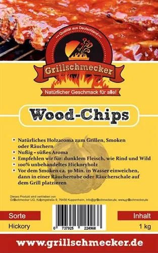 Räucher Chips von Grillschmecker 1kg Hickory