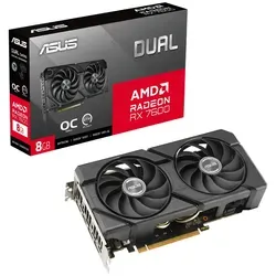 ASUS Dual Radeon RX 7600 EVO OC Edition 8GB GDDR6 - Gaming Grafikkarte mit 2715 MHz Boost Clock, hervorragende Kühlung und leise im Betrieb