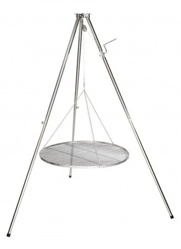Edelstahl - Dreibein Schwenker Grillgestell & 70 cm Edelstahlrost