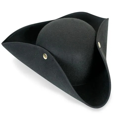 Fries Piraten-Kostüm Dreispitz Piraten Hut Schwarz Karneval Fasching Gr. 58 Wollfilz-Optik