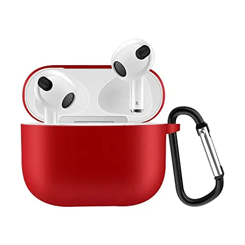 CoverKingz Hülle kompatibel mit AirPods 3 - Silikon Schutzhülle Cover - Case Tasche Rot