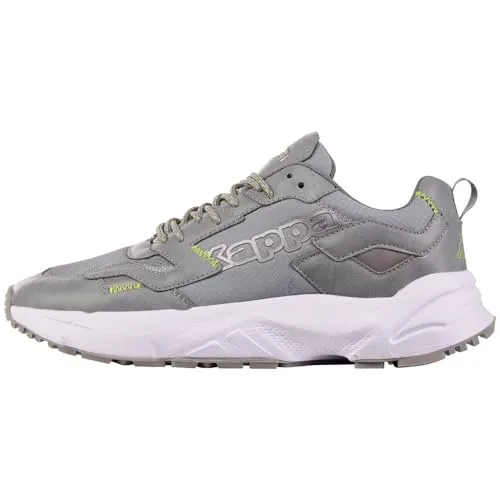 Kappa Unisex Stylecode: 243377 Turako Sneaker in Grey Lime, 45 EU - Herren-Sneaker mit flacher Absatzform, wasserabweisend und ideal für aktive Tage.