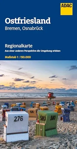 ADAC Regionalkarte 04 Ostfriesland 1:150.000: Bremen, Osnabrück - Straßenkarte und Autokarte