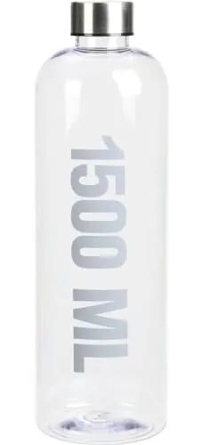 Trinkflasche 1,5L Wasser Sport Saft Soft Getränke Gym Fitness Deckel Kunststoff