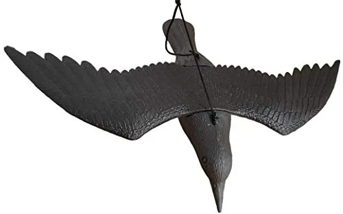 Vogelschreck Vogelabwehr Rabe 61cm - Taubenabwehr von Bradas, effektive Lösung gegen Tauben im Garten oder auf dem Balkon