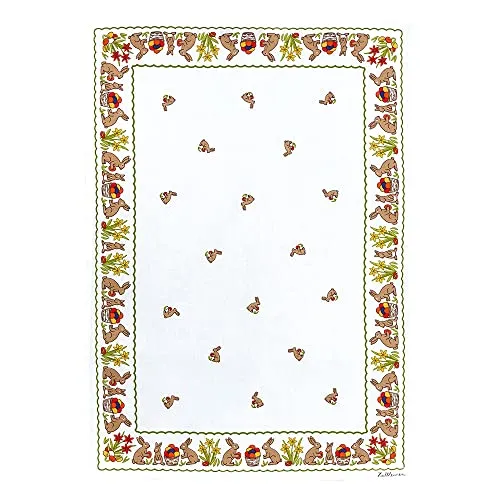 KRACHT, Halbleinen Geschirrtuch, Ostern, Osterhäschen, Format 50/70