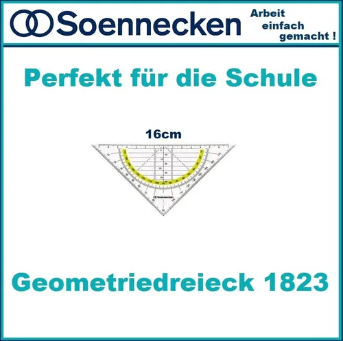Soennecken Schule Geometriedreieck 16cm Winkeldreieck Geodreieck