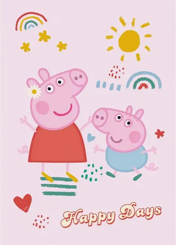 Peppa Pig Decke - Fleece Decke - Kuscheldecke - 100 cm x 140 cm