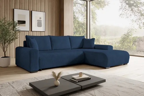Xxxl Ecksofa Nelly, Blau, 3-Sitzer mit Schlaffunktion von storez24