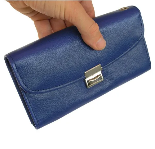 Hamosons Kellnerbörse Profi Kellnerbörse, Kellnergeldbeutel, Nappa-Leder Azur-Blau, Hamosons