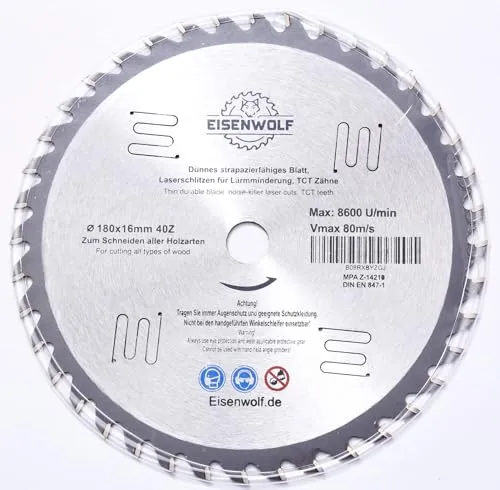 mm 40 Zähne Sägeblatt Top Qualität Kreissägeblatt für Holz 180 x 16