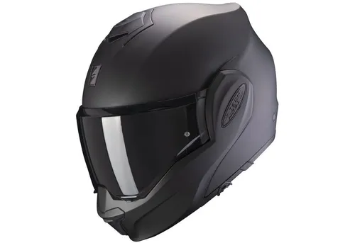 Scorpion Exo Tech Evo Solid Klapphelm Mattschwarz S - Motorradhelm mit Pinlock und KwickWick3® Innenfutter für optimalen Komfort und Sicherheit. ECE-zugelassen und ideal für Onroad-Fahrten.