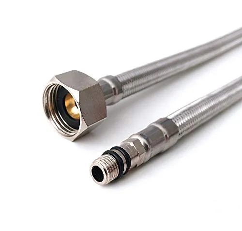 Xcel Home™ 2x M10 x 1/2 BSP (600mm) Flexibel Tippen Steckverbinder | Küche Spüle/Becken Monobloc Mixer Wasserhahn Steckverbinder | 304 Edelstahl, Rost, Korrosion, & Bleifrei Flexi Pipe Tails