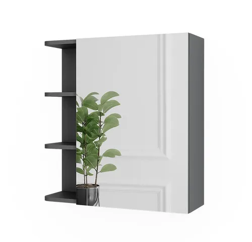 Vicco Badezimmerspiegelschrank Fynn, Anthrazit 62 x 64 cm - Spiegelschränke mit integriertem Spiegel und großzügigem Stauraum für Pflegeprodukte – ideal für Ordnung und Stil in Ihrem Badezimmer.