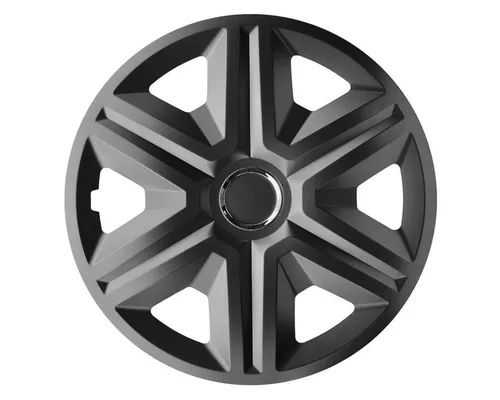 Universal Radkappen 16 Zoll Fast Graphit - 4 Stück - Radkappen & Stahlfelgenringe, einfache Installation ohne Werkzeuge, bruchfest und universell passend für 16 Zoll Räder.