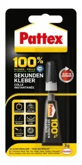 Pattex Kontakt-, Sekundenkleber 100% Sekundenkleber 3 g