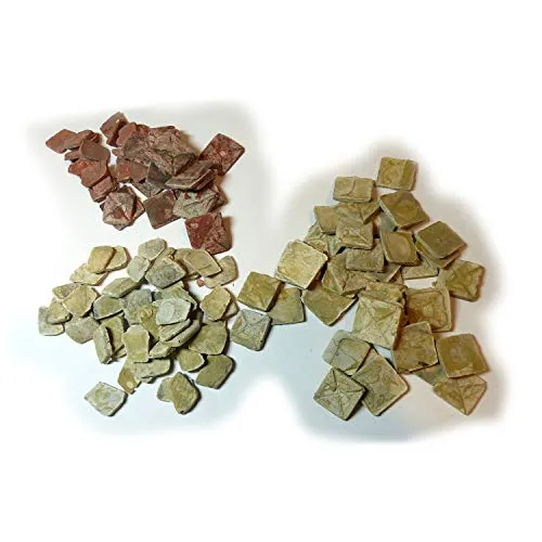 Krippenbausatz Genezareth – Set Bodenplatten – mit 50 Bodenfliesen (Sinai), 40 quadratischen Bodenplatten (Sinai), 20 Bodenfliesen (Ziegelrot) und 20 quadratischen Bodenplatten (Ziegelrot)