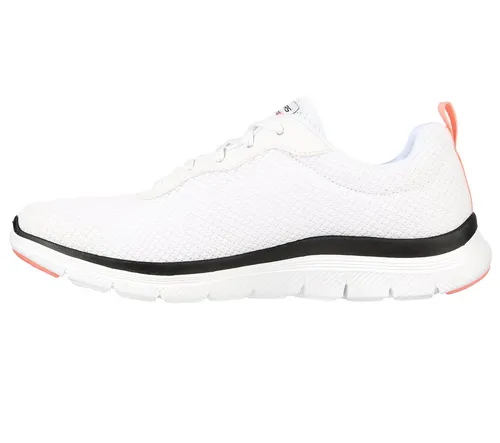 Skechers Damen Flex Appeal 4.0 Brilliant View Sneakers - Damen-Sneaker aus atmungsaktivem Mesh mit stylischem Schwarz-Pink Trim, ideal für Sport und Freizeit.