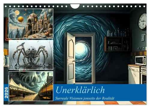 Christine Aka Stine1 | Unerklärlich (Wandkalender 2026 DIN A4 quer) - Kalender mit surrealen Visionen jenseits der Realität, ideal für Kunstliebhaber und Fantasy-Fans, erschienen im Calvendo Verlag.