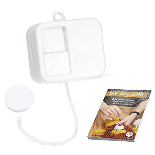 GLÜCKSWOLKE Spieluhr Werk mit Gratis E-Book - Musikalisches Spielzeug für Babys, inklusive E-Book mit 10 DIY-Anleitungen und 14 Melodien zur Auswahl für beruhigende Einschlafmusik.