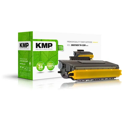 KMP Toner für Brother TN3230/TN3280 Black - Hochwertige Tonerkassette für Laserdrucker, wiederaufbereitet mit einer Druckleistung von bis zu 12.000 Seiten. Umweltfreundlich mit einer CO2-Ersparnis von 2286,90 g.