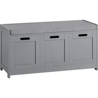 SoBuy FSR80-SG Sitzkommode - Drohnen-Zubehör mit Stauraum und komfortablem Sitzkissen, ideal für die Flurgestaltung und Schuhaufbewahrung.