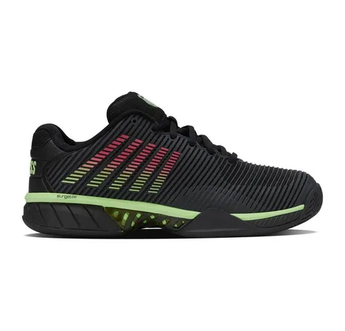 K-Swiss HYPERCOURT EXPRESS 2 Herren Sneakers Schwarz 06613-011-M Größe 42,5 - Schwarze K-Swiss HYPERCOURT EXPRESS 2 Herren Sneakers (06613-011-M) für Tennis und Freizeit. Hohe Atmungsaktivität, optimale Dämpfung und hervorragende Stabilität für maximalen Komfort und Leistung.