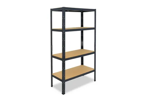 shelfplaza Schwerlastregal HOME 180x50x30cm anthrazit, 4 Böden - Robustes Schwerlastregal für gewerbliche Lagerung mit 175 kg Traglast pro Boden. Ideal für Garage, Keller oder Werkstatt. Schnell und einfach ohne Schrauben aufbaubar, bietet optimale Flexibilität durch verstellbare Böden.