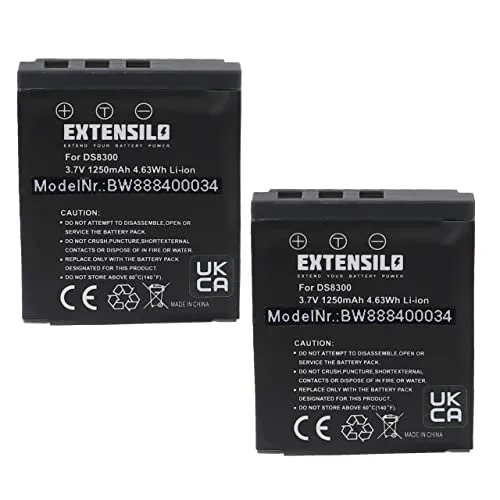 EXTENSILO 2X Akku kompatibel mit Medion Traveler DC-8300, DC-8600, DC-8500, DC-X5, DC-XZ6 Kamera (1250mAh, 3,7V, Li-Ion)