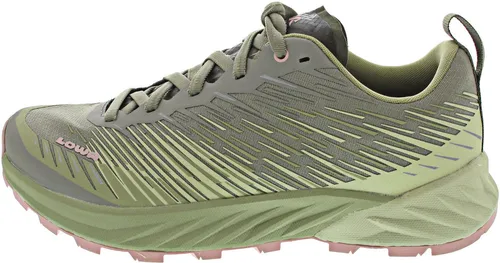 Lowa Amplux Ws avocado/rose (7931) 39,5 - Bequeme Wanderschuhe für Damen - Wanderschuhe mit DYNEVA-Zwischensohle für optimale Dämpfung und Atmungsaktivität. Ideal für jedes Terrain, bietet hervorragenden Grip und Komfort für lange Wanderungen.